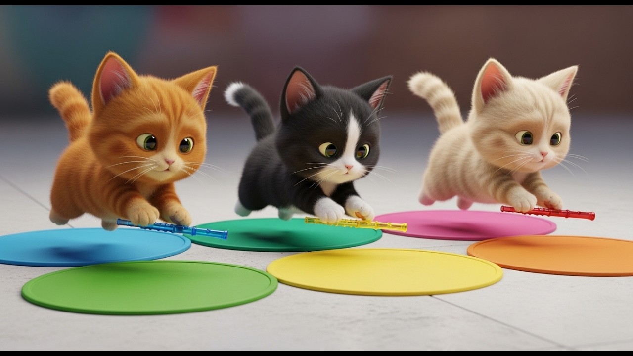 🎶 Cute Cats Play Flute | Meow Meow Tunes Song for Toddlers