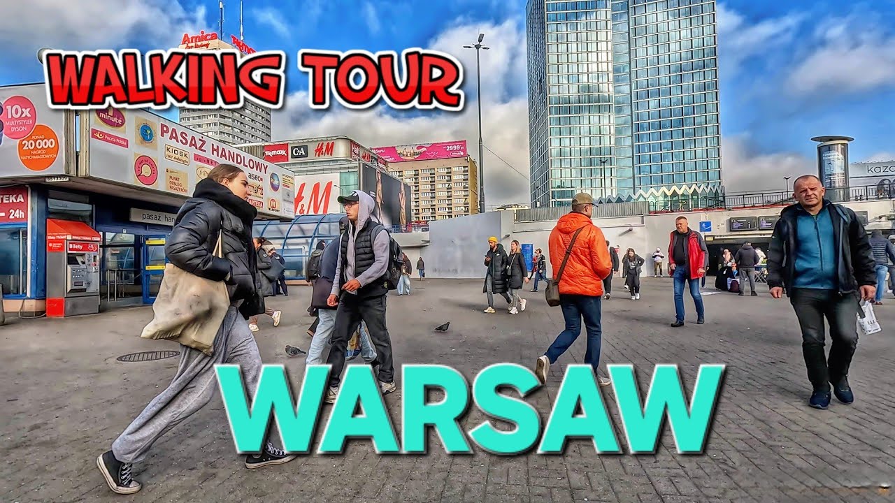 Life in Warsaw Poland walking tour 4K : OCTOBER 24 , 2024
