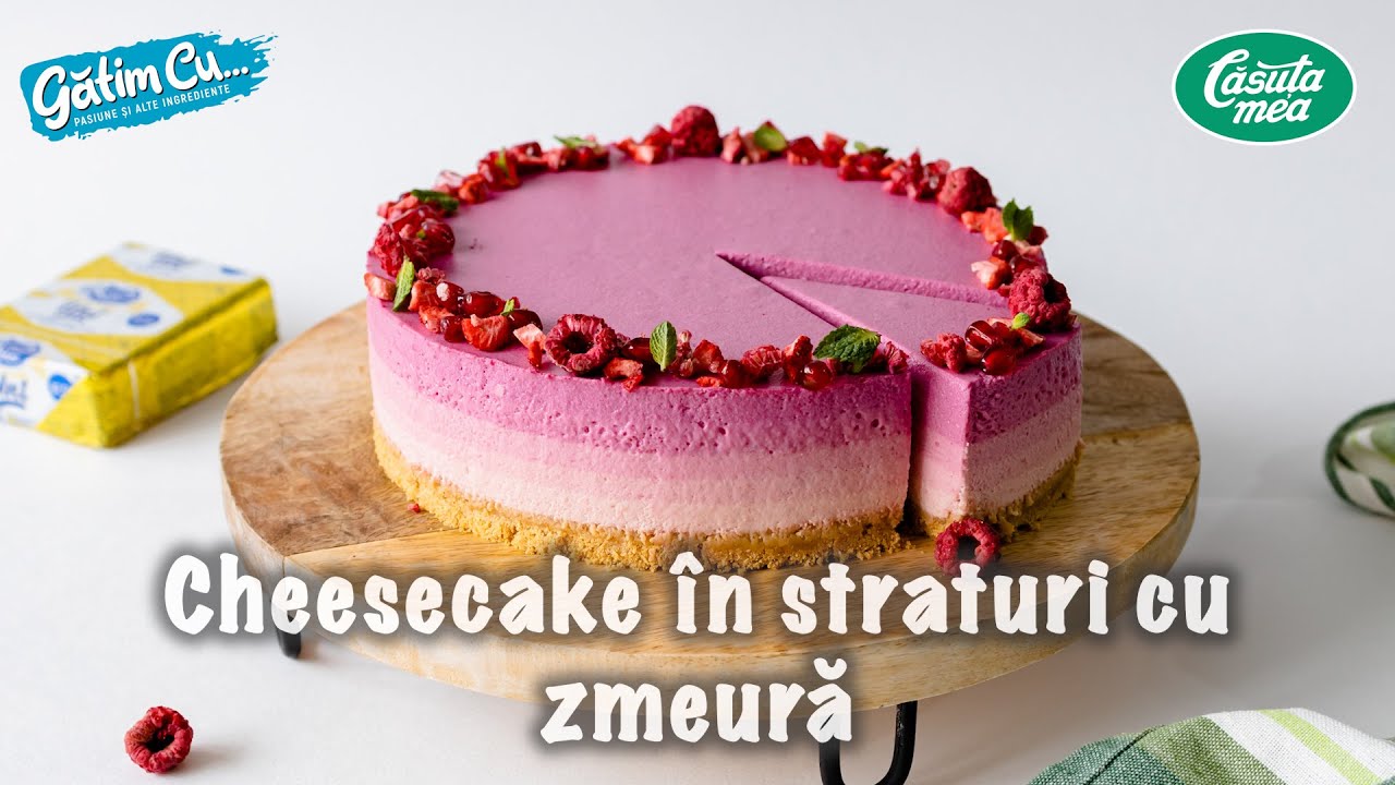 Cheesecake în straturi cu zmeură. CHEESECAKE ÎN STRATURI CU ZMEURĂ