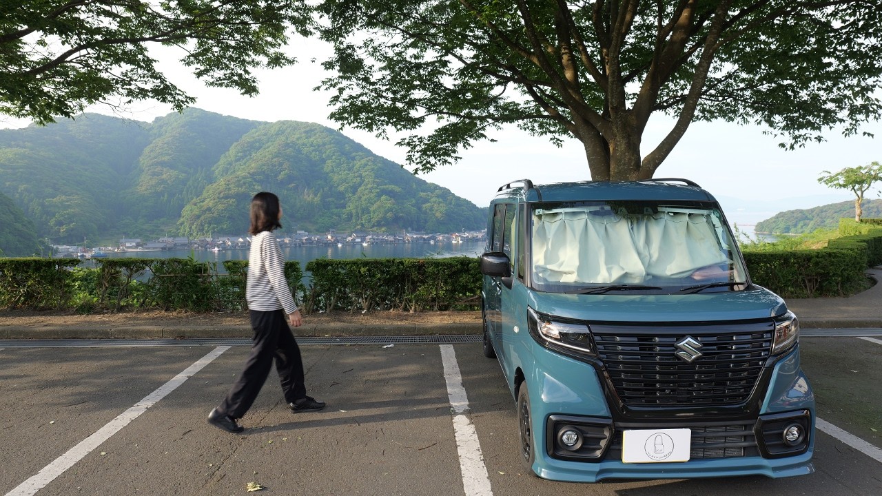 【海の京都】道の駅で迎える朝。ふたりの車中泊旅と車内キャンプ飯。