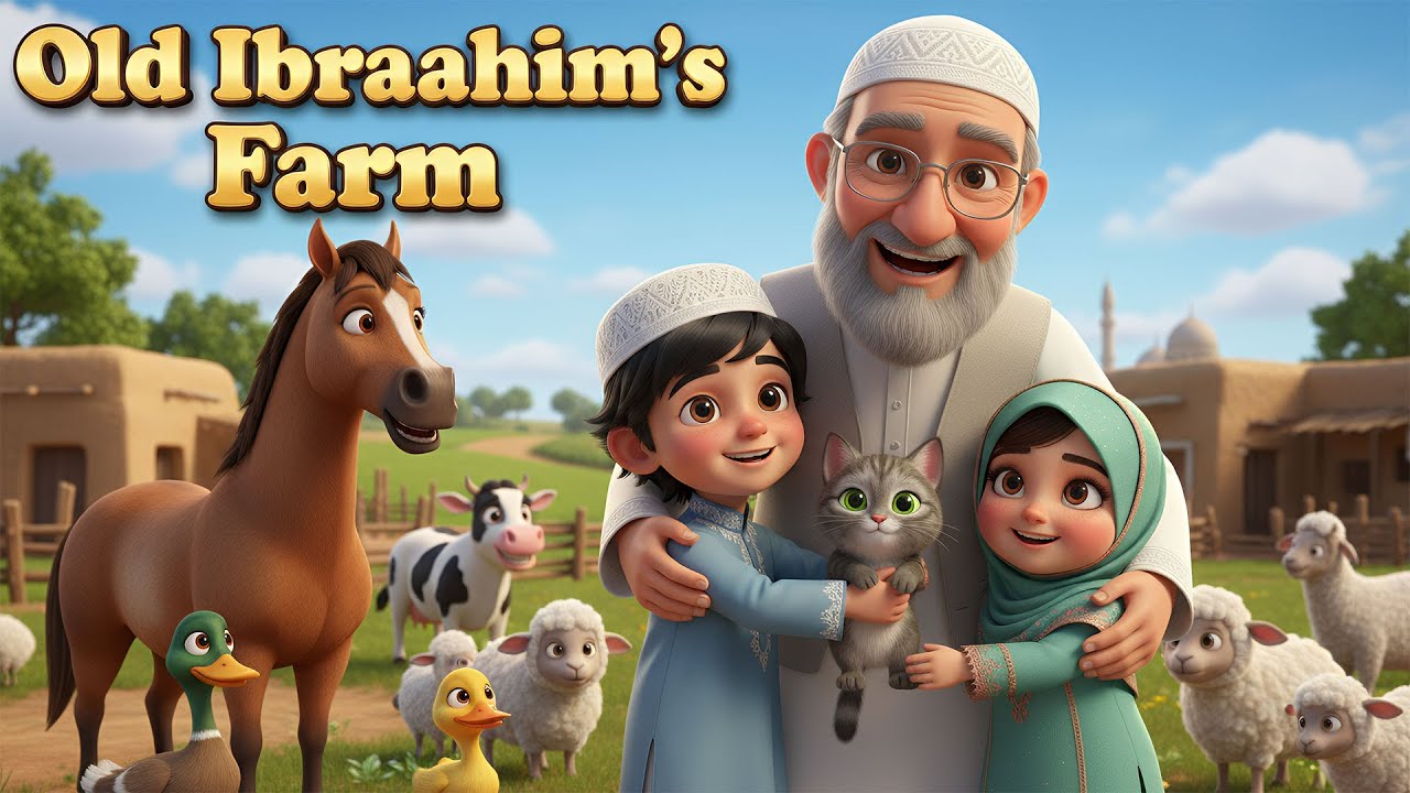 Old Ibrahim Had a Farm | Islamic E-I-E-I-O Kids Song About Gratitude to Allah 🌙🦙