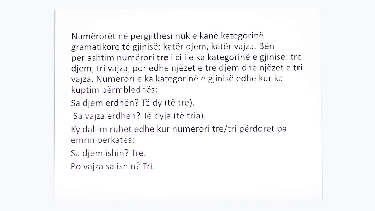 6 01 052 - Java e njëmbëdhjetë - Gjuhë shqipe - Numërorët themelorë dhe numërorët rreshtorë