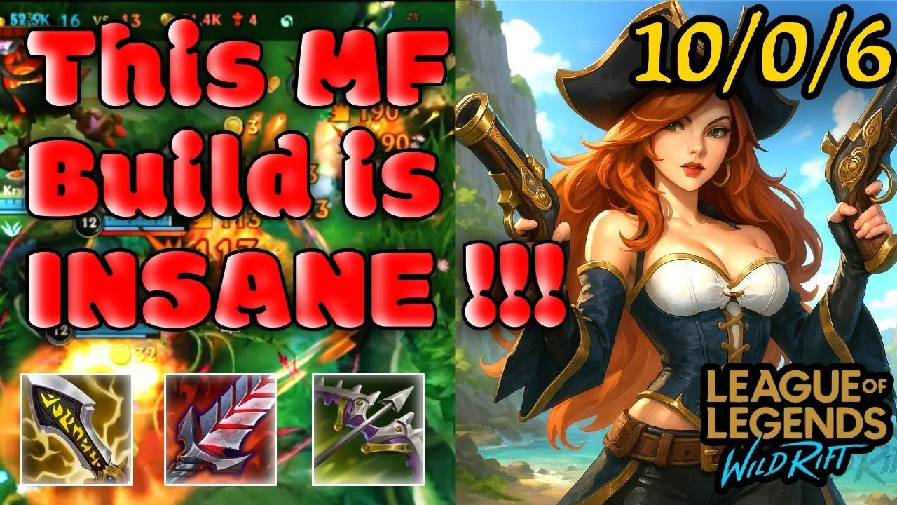 MF INSANNE build !!! | Wild Rift Gameplay | #adc #missfortunecarry  #mf
