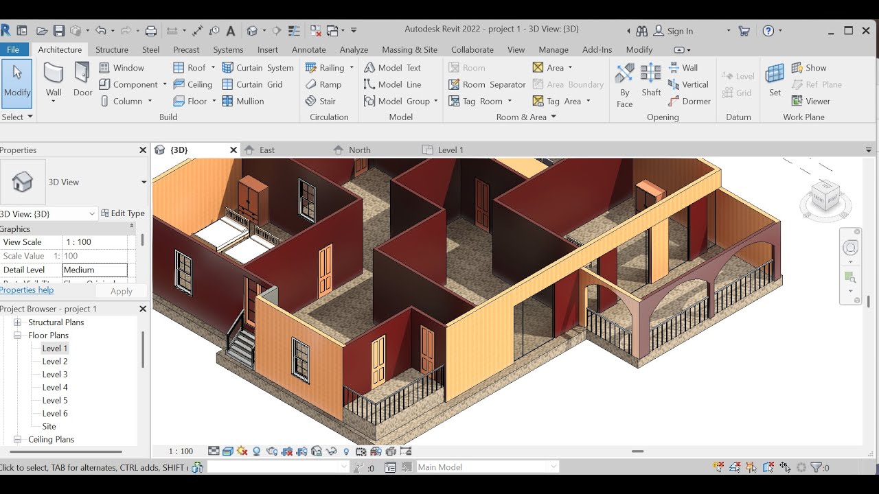 Arched Balcony Wall in Revit (House Design)#4