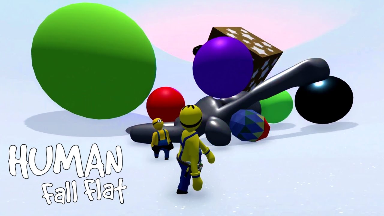 Хаос с прыгающими мячами миньонов в игре Human Fall Flat..!