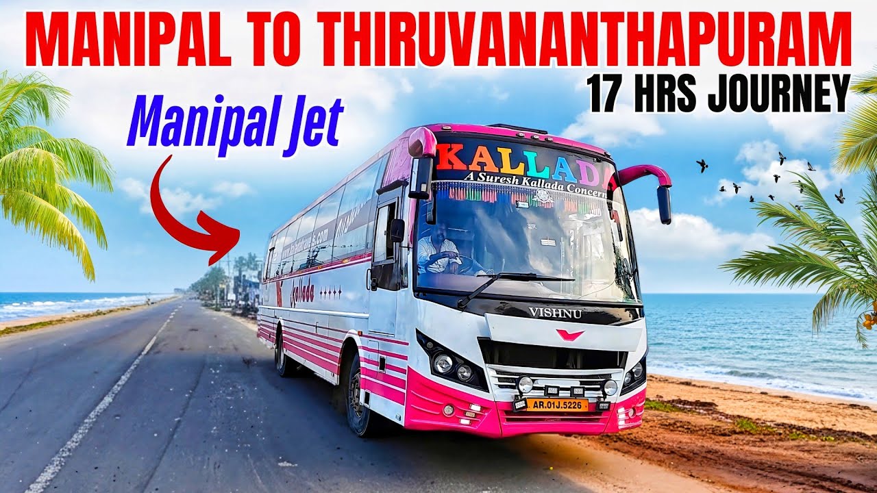 Manipal to Thiruvananthapuram by Kallada AC Sleeper | The Fastest Bus Journey |Manipal Jet 🚀