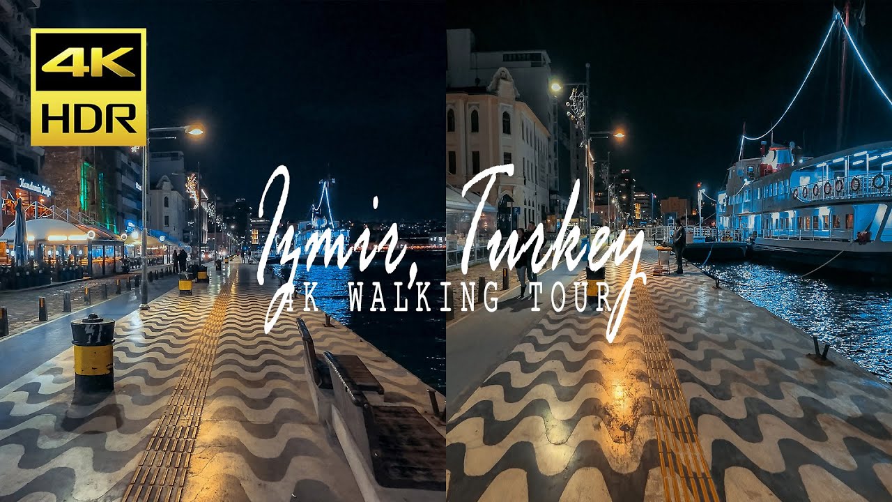 Izmir Night Walking Tour | Turkey City Centre in 4K HDR 🇹🇷