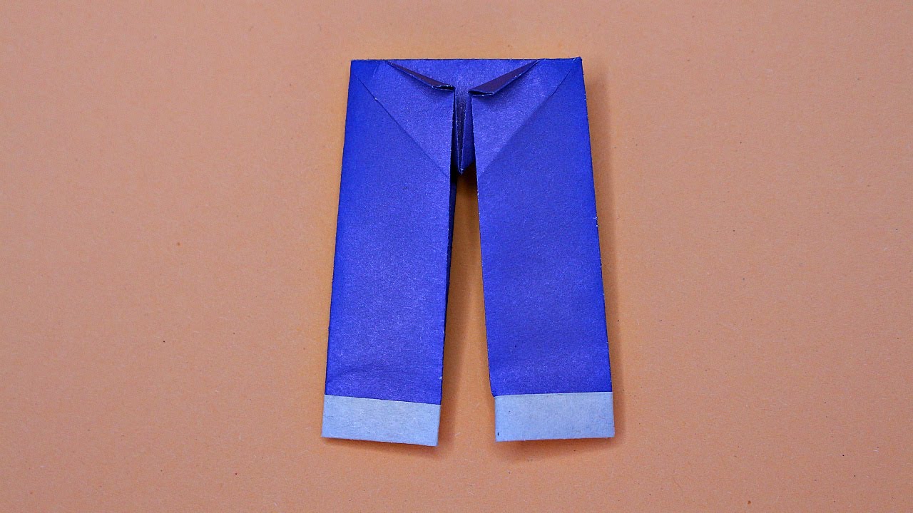 DIY Оригами Брюки из бумаги. Поделки из бумаги