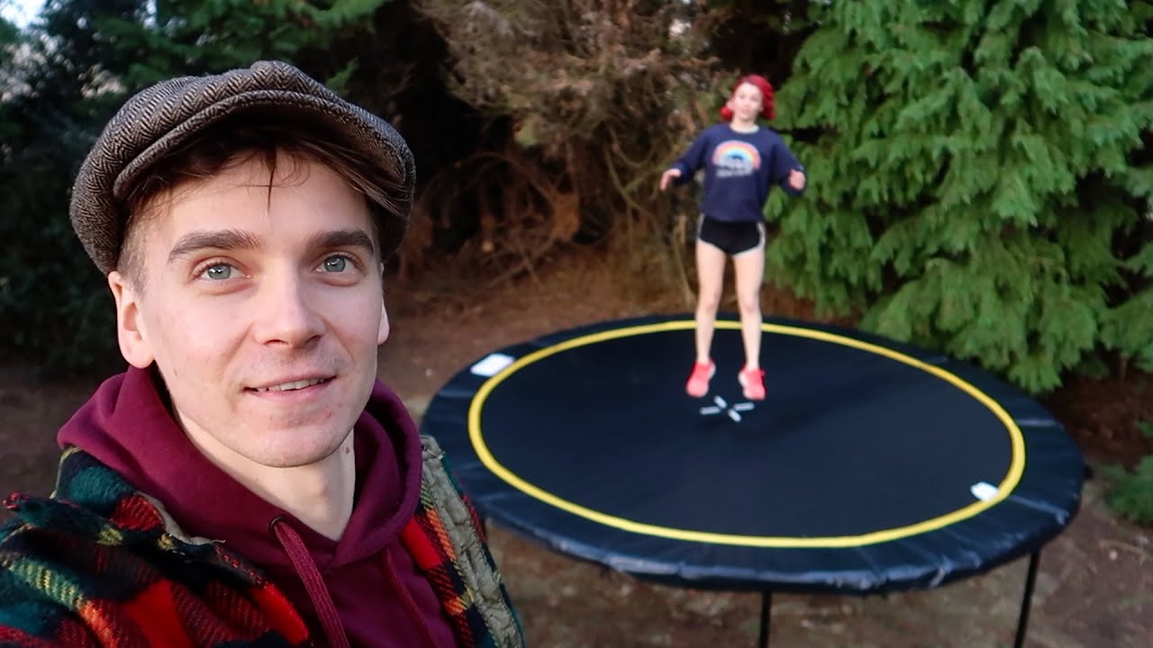Turning the garden into a trampoline park.