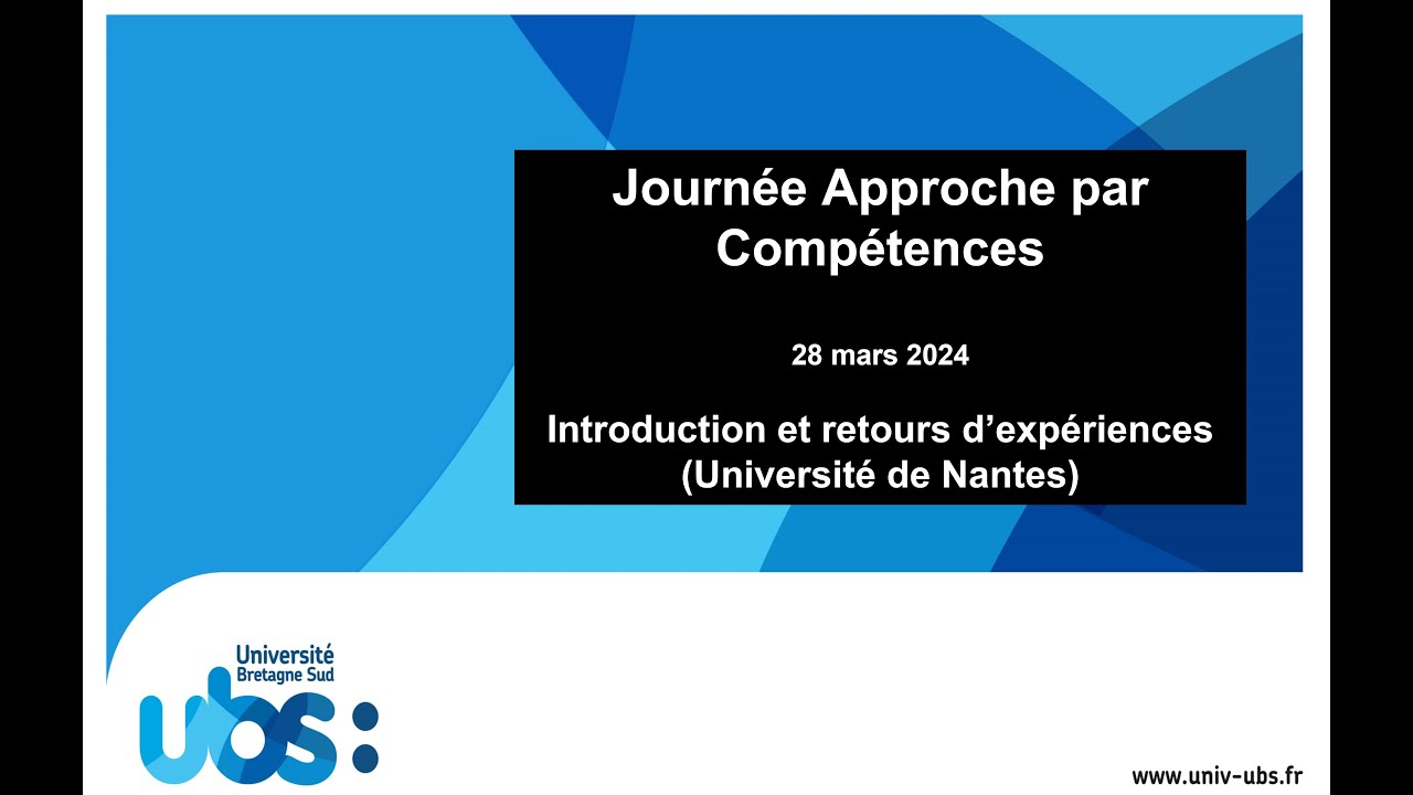 Journée APC - Retours d’expériences de la Faculté Sciences et Techniques de l’Université de Nantes.