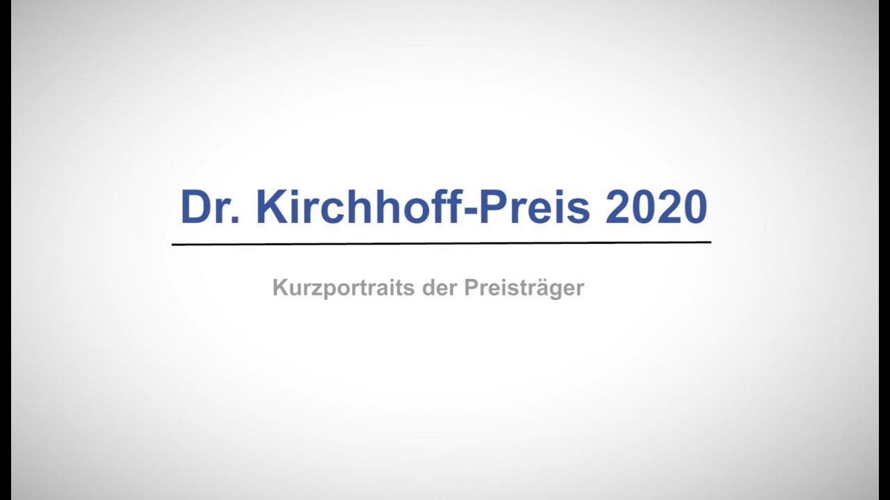 Fachhochschule S&uuml;dwestfalen: Dr. Kirchhoff Preis 2020 - Kurzportraits der Preistr&auml;ger
