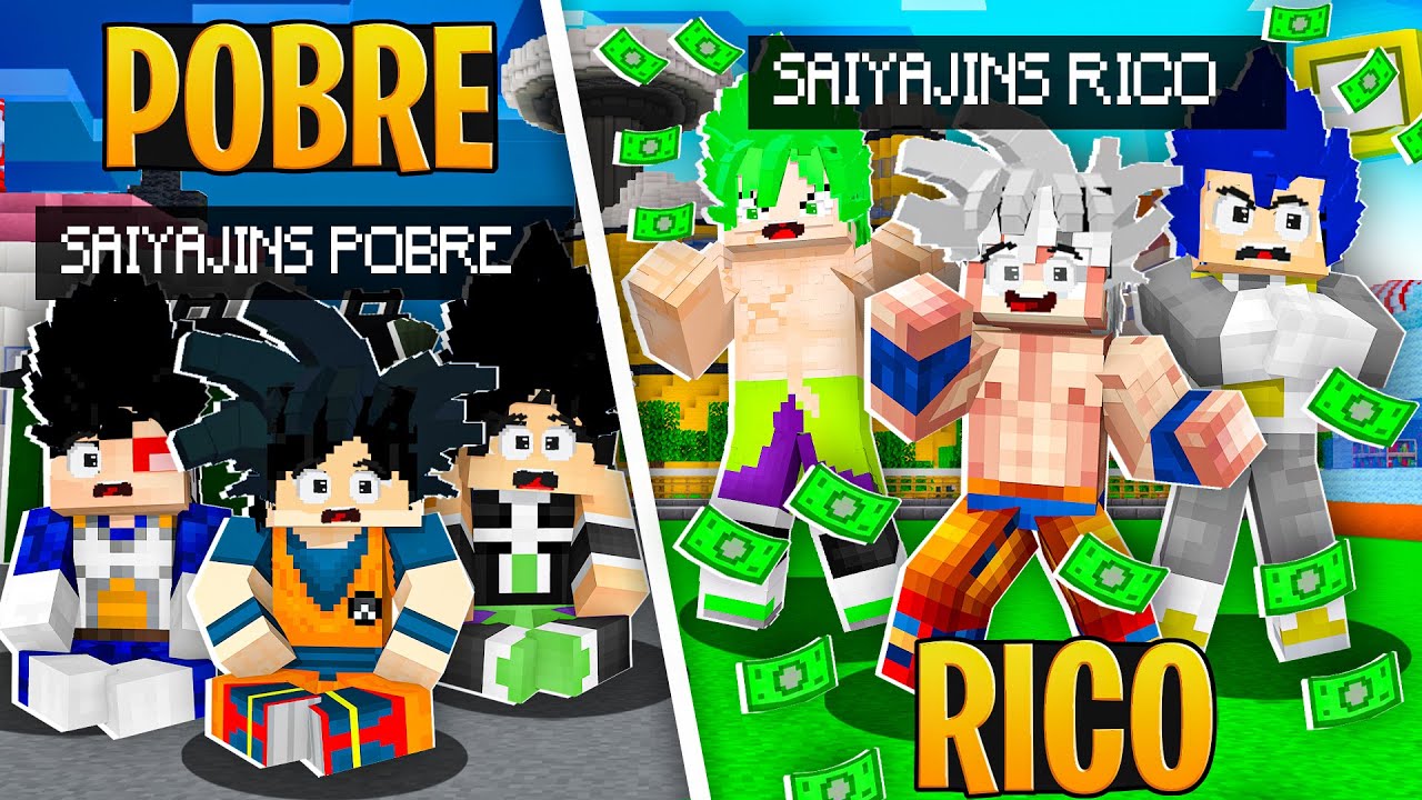 RICO VS POBRE DOS SAYAJINS no MINECRAFT!