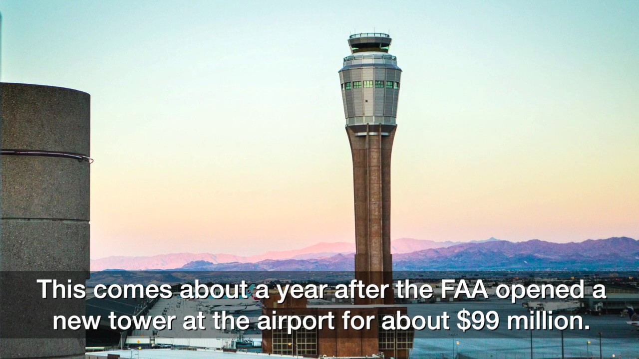 FAA control tower at Las Vegas airport being demolished