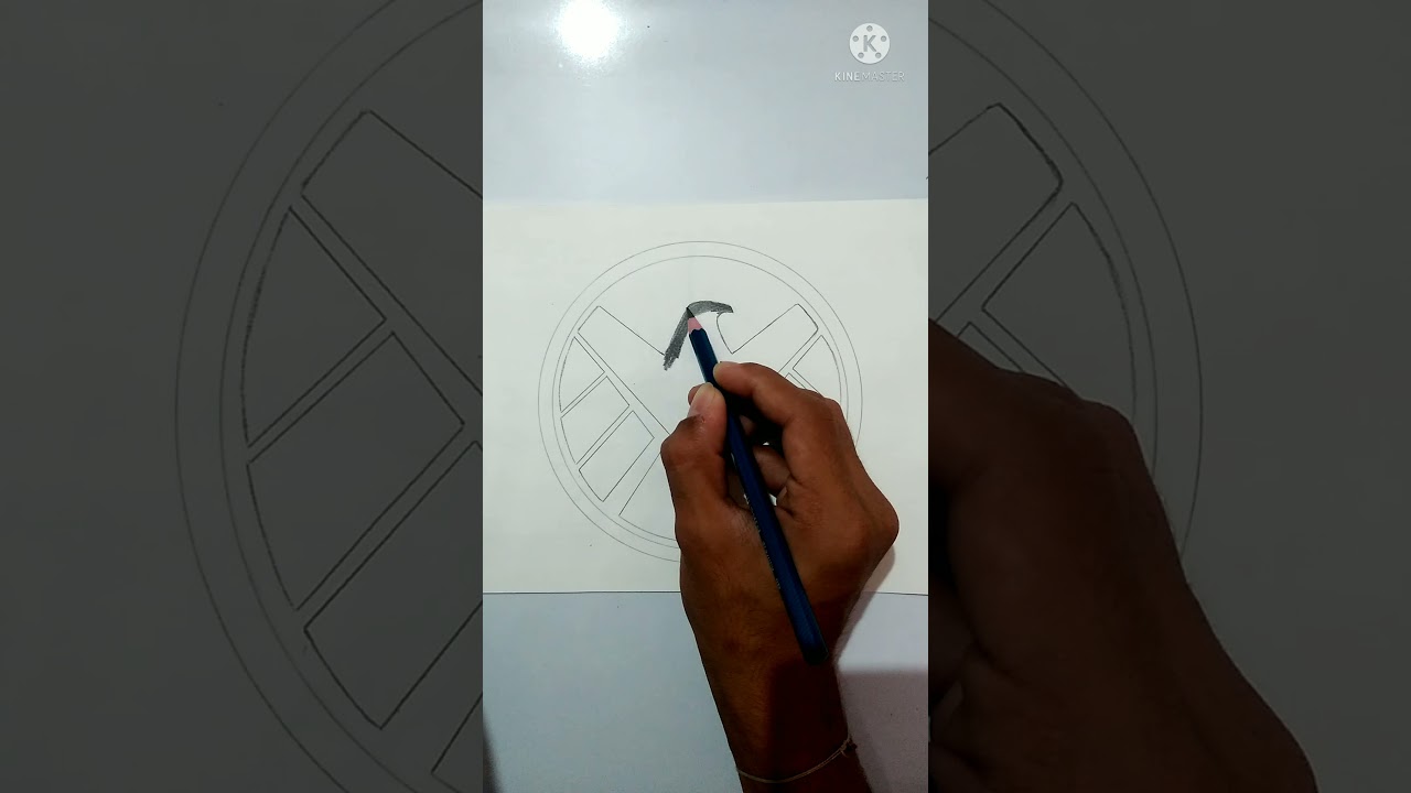 How to draw SHIELD LOGO. Very easy. #Avengers #Shield #sketch #drawing.