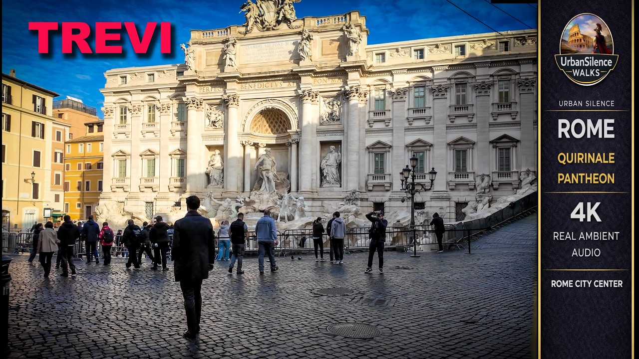 Trevi Fountain & Pantheon Walk 🇮🇹 | Rome Morning Walking Tour (Quiet Historic Center)