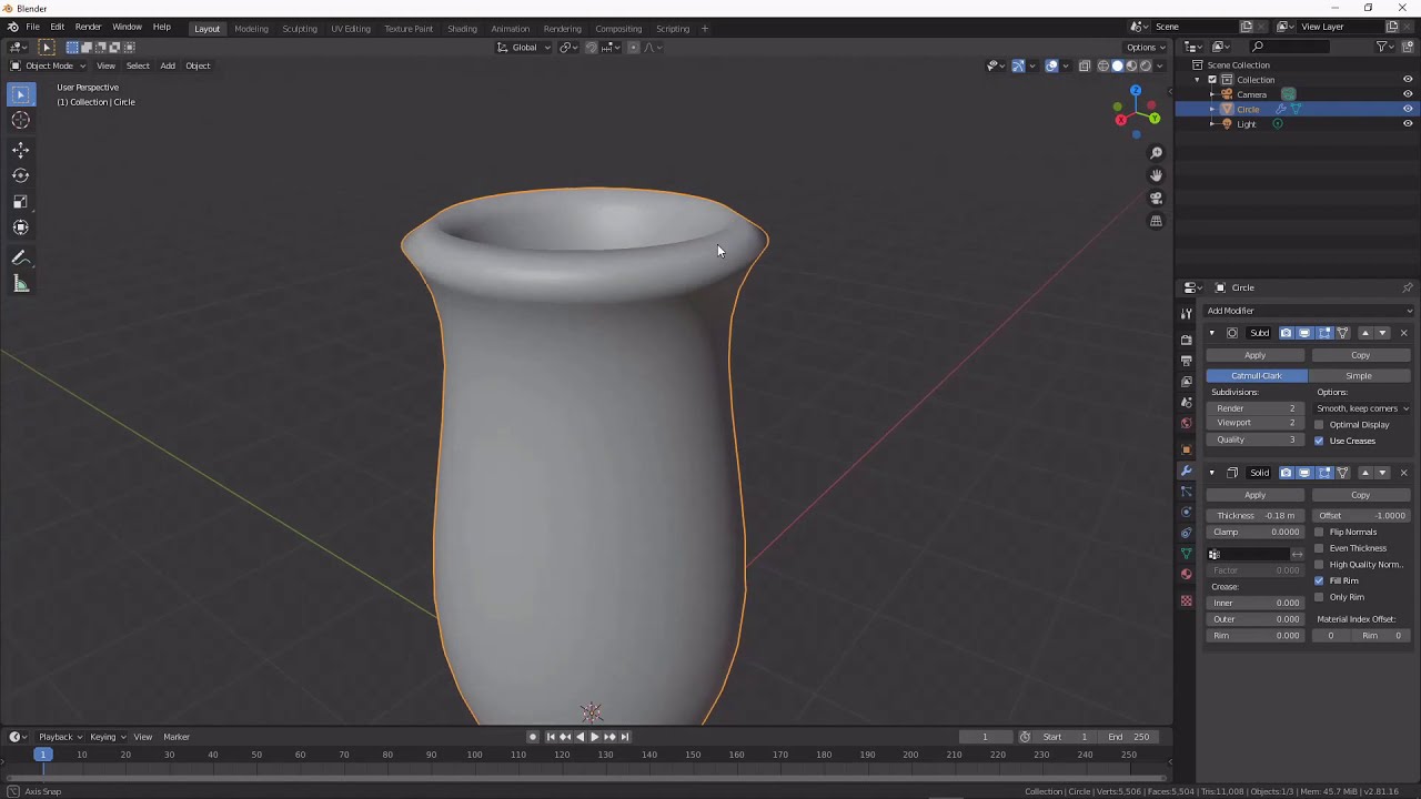 how to use the solidify modifier in blender 2 8