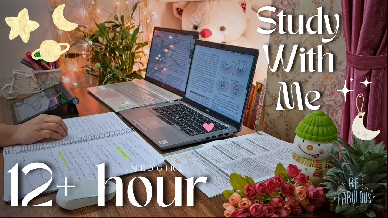 12+ hour☘️ Study with me LIVE ☕ calm cozy ambience🩺POMODORO🔥Real-time study #Medgirl