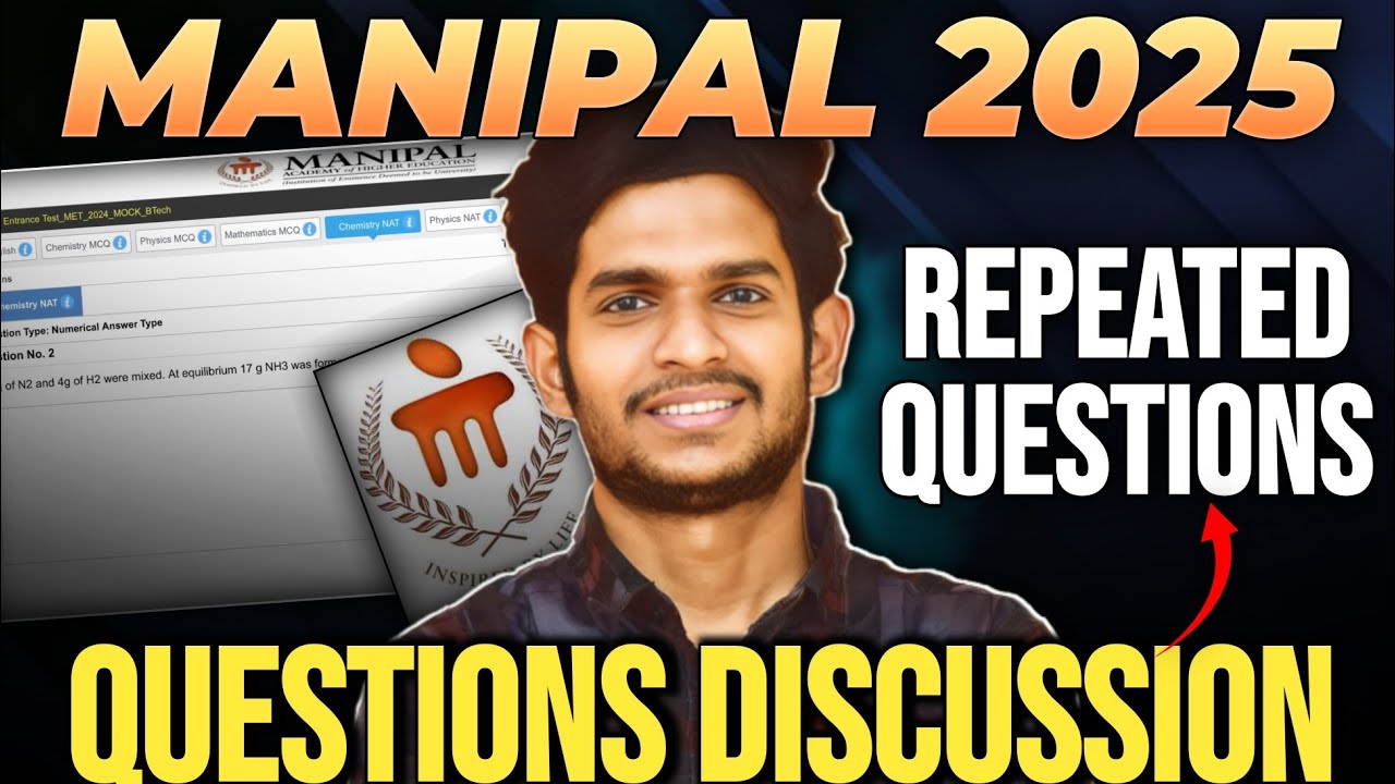 Manipal Previous Year Questions Solved | Score 150+ in MAHE 2025