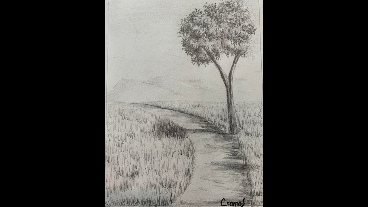 COMO DIBUJAR PASTO EN UN PAISAJE USANDO GRAFITO