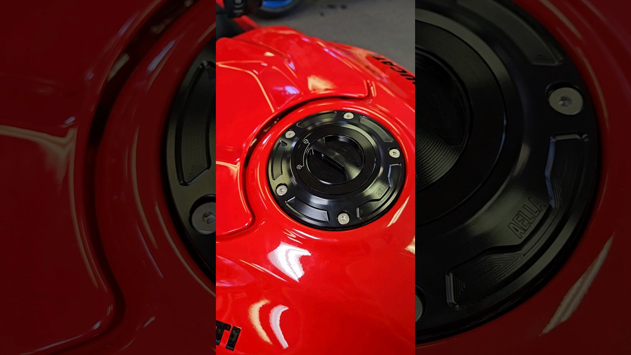AELLA Quick Release Gas Cap  installation on Ducati Panigale V4, Quick and Easy! #ducati #panigalev4