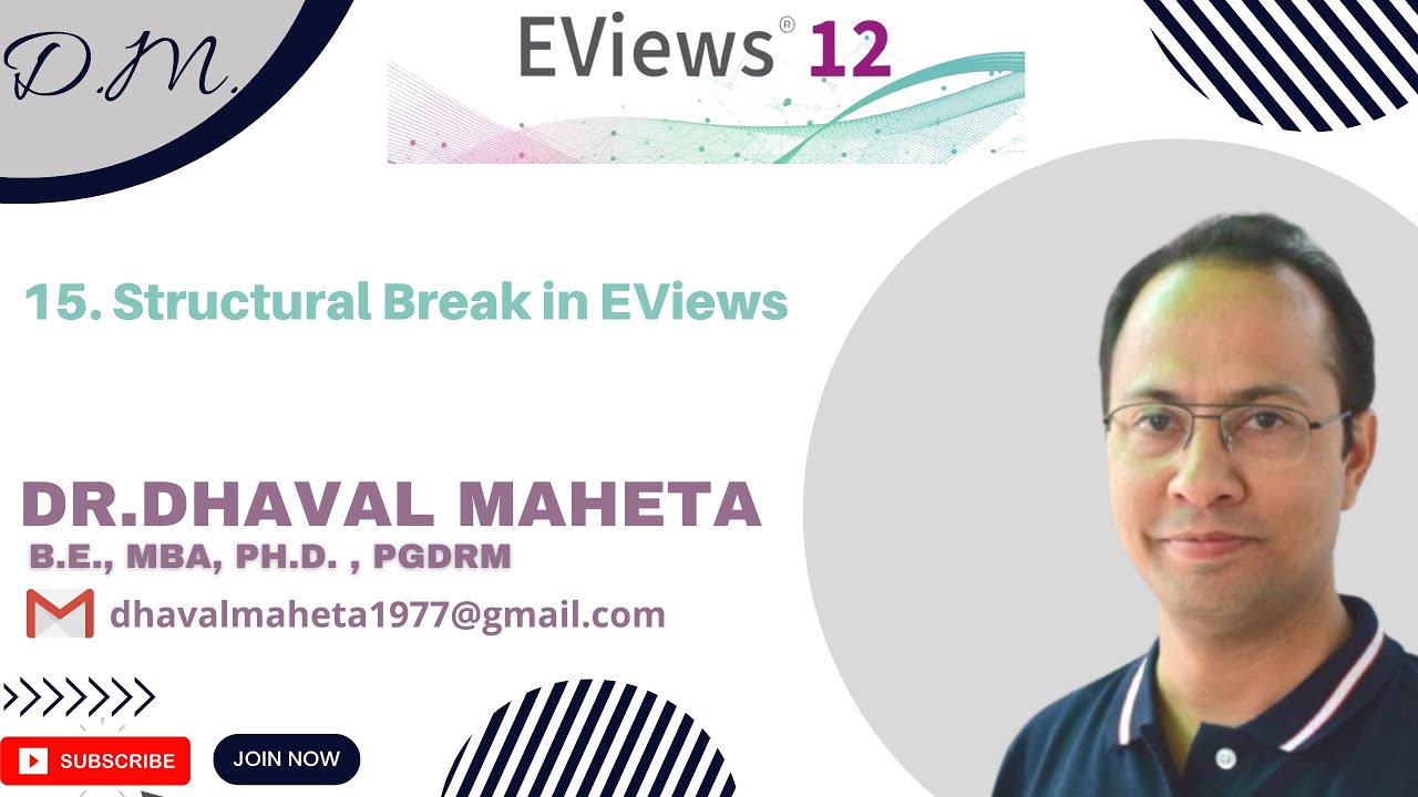 15. Structural Break (Chow Test) in EViews 12 || Dr. Dhaval Maheta