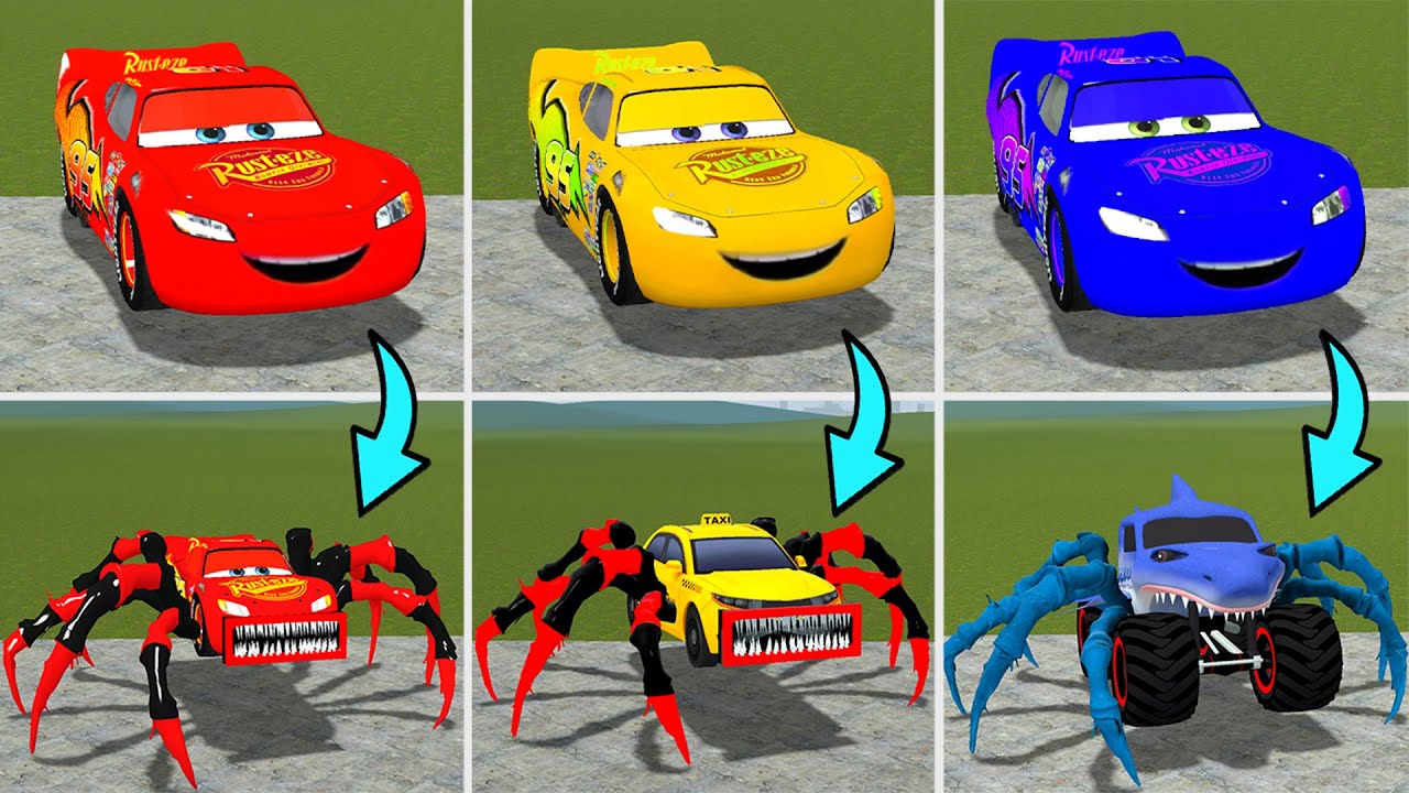 Everything Turned Into Monster: Mcqueen Monster, Car Eater, House Monster And Thomas Eater In Gmod!