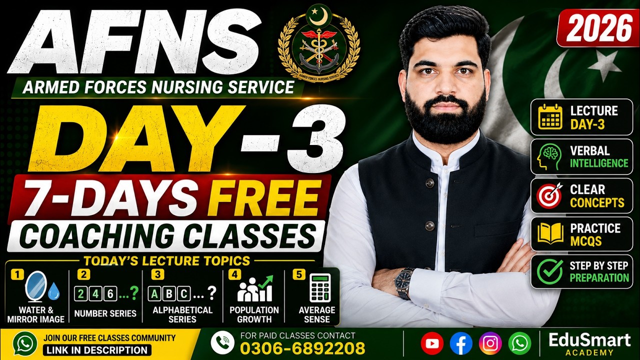 AFNS Test Preparation 2026 Verbal Intelligence Test | Day-3 | BS Nursing Admission Test Prep 2026