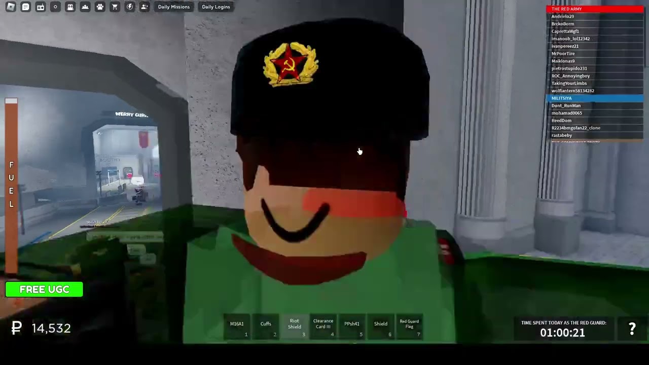 Guarding a Developer for some minutes as a RG (Roblox  Military Simulator) New christmas event
