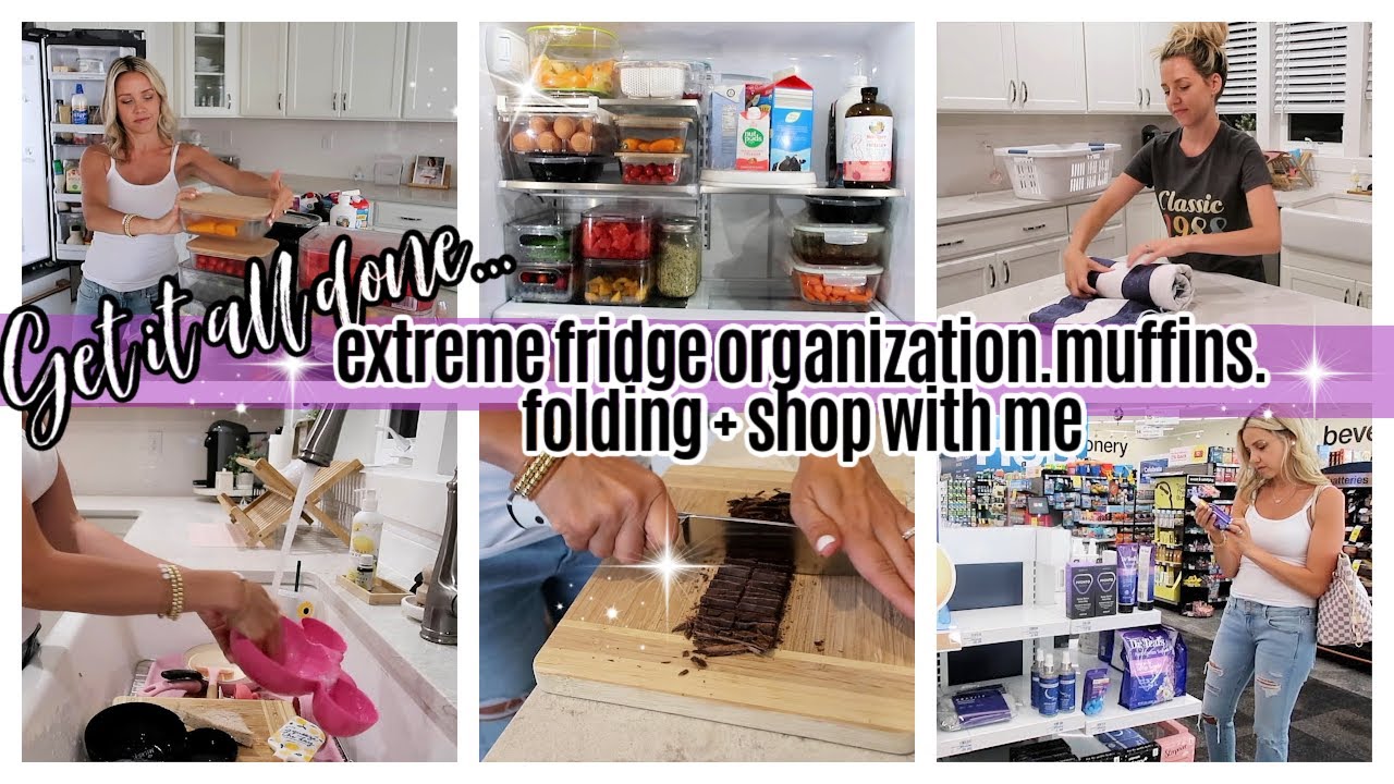 *NEW* GET IT ALL DONE EXTREME FRIDGE ORGANIZATION, SHOP WITH ME, GLUTEN FREE MUFFINS HOMEMAKING SAHM
