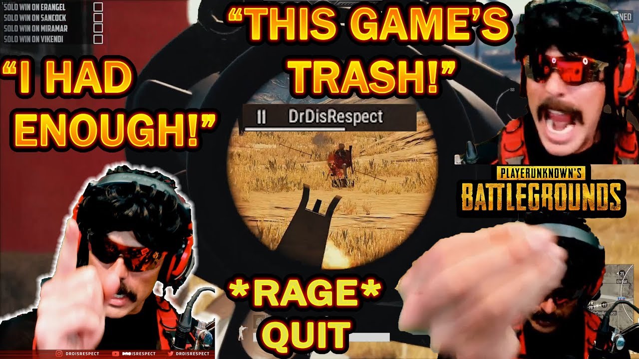 DrDisrespect RAGE QUITS PUBG After 6 Hours of Stream Snipers, Campers & LAG! + Chat Ban!