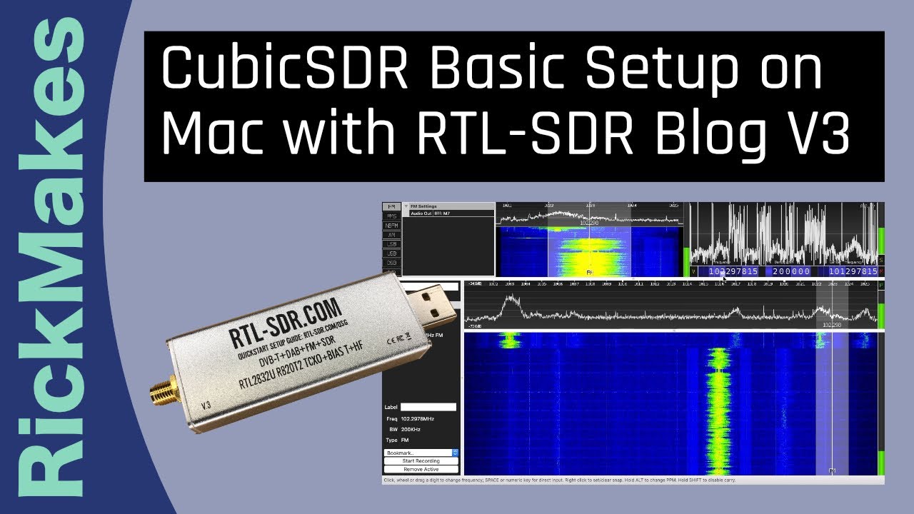 CubicSDR Basic Setup on Mac with RTL-SDR Blog V3