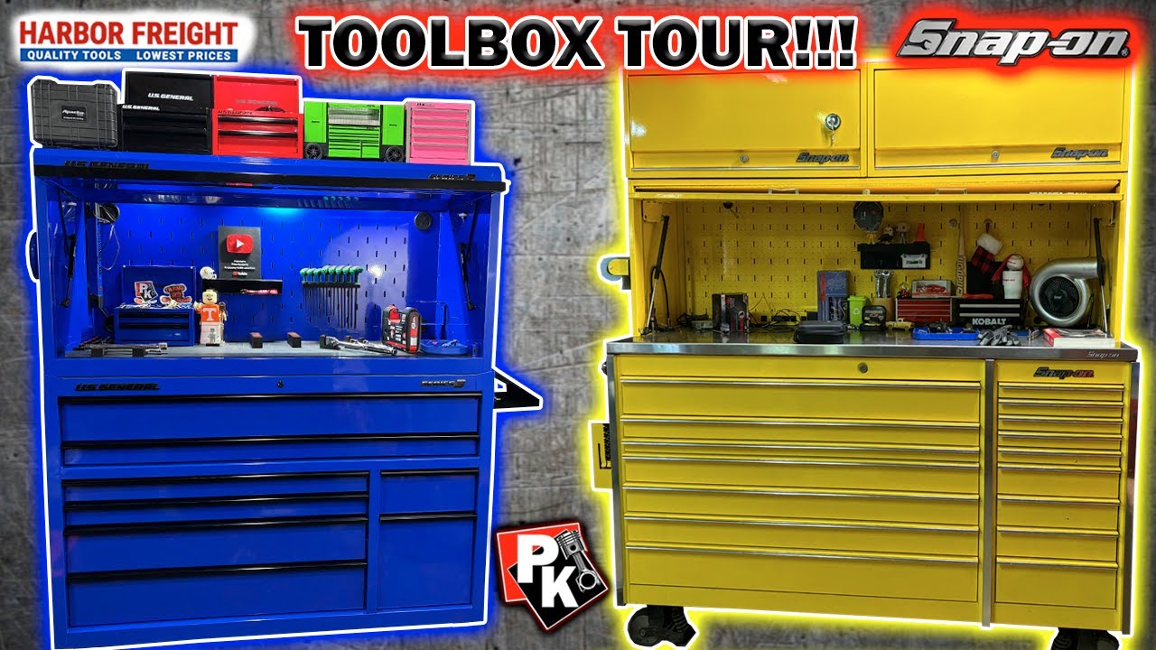 NEW HARBOR FREIGHT/ SNAP-ON TOOLBOX TOUR!! #harborfreight #toolbox #tools #toolboxtour #snapon