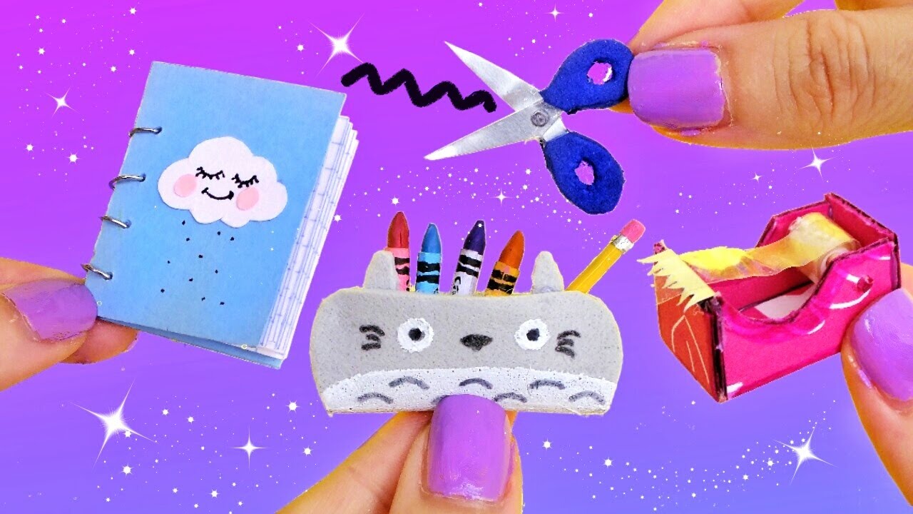 DIY МИНИАТЮРНЫЕ ШКОЛЬНЫЕ ПРИНАДЛЕЖНОСТИ