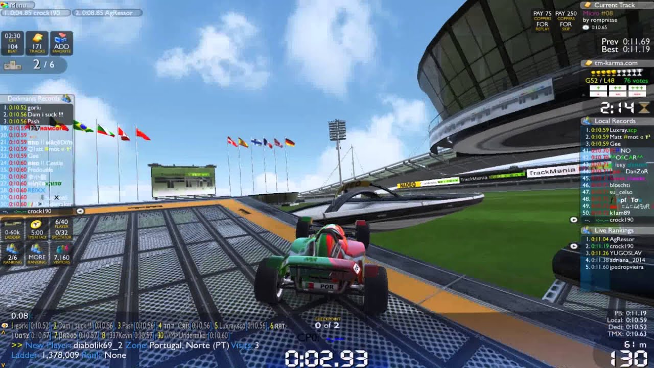 Trackmania Nations Forever - how to loose in last seconds online gameplay