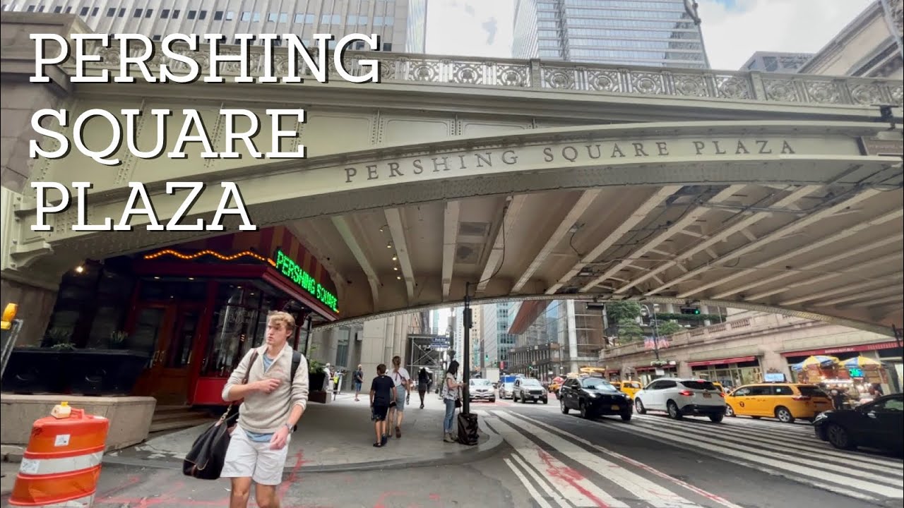 Pershing Square Plaza Walking Tour in Midtown Manhattan, NYC [4K]