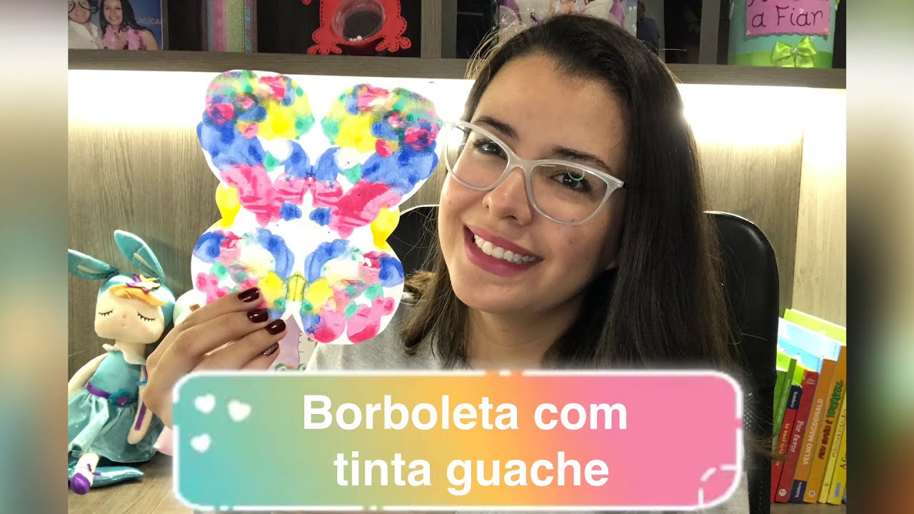 Borboleta com tinta guache