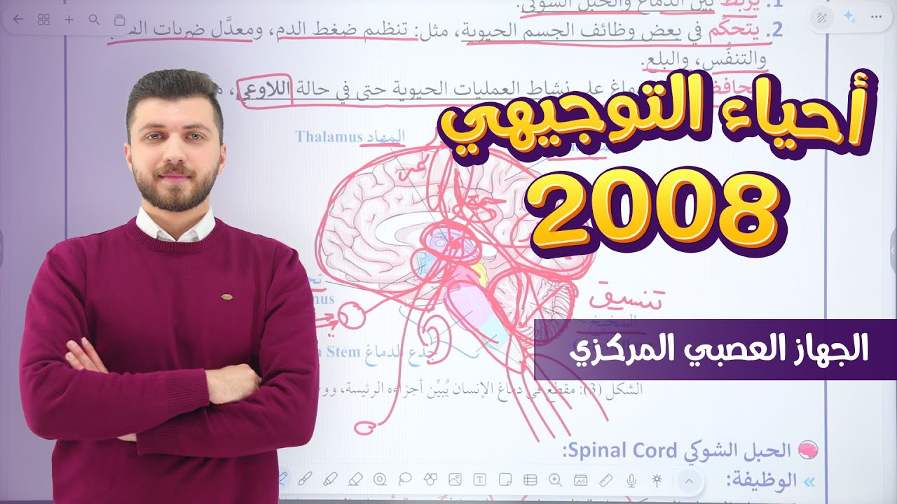 أحياء 2008 | الفصل الثاني | الحصة الأولى | الجهاز العصبي المركزي | د. محمد القاضي