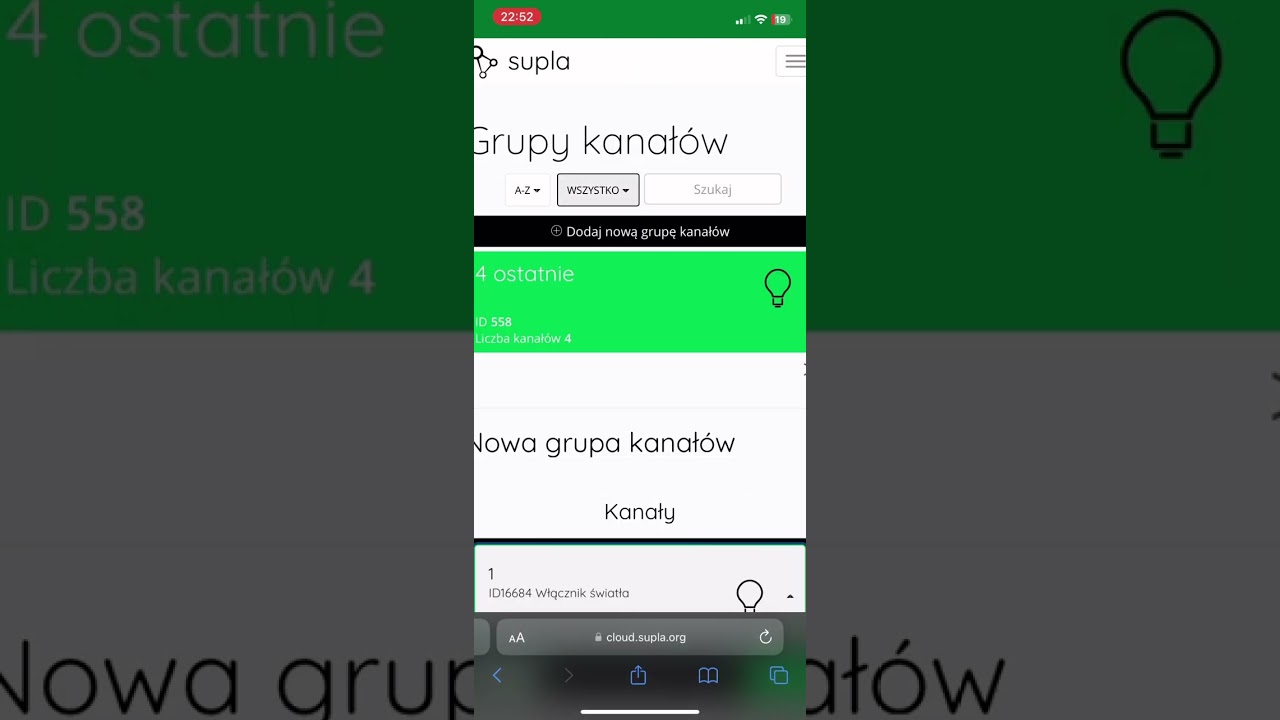Zamel Supla - tworzenie grup kanałów