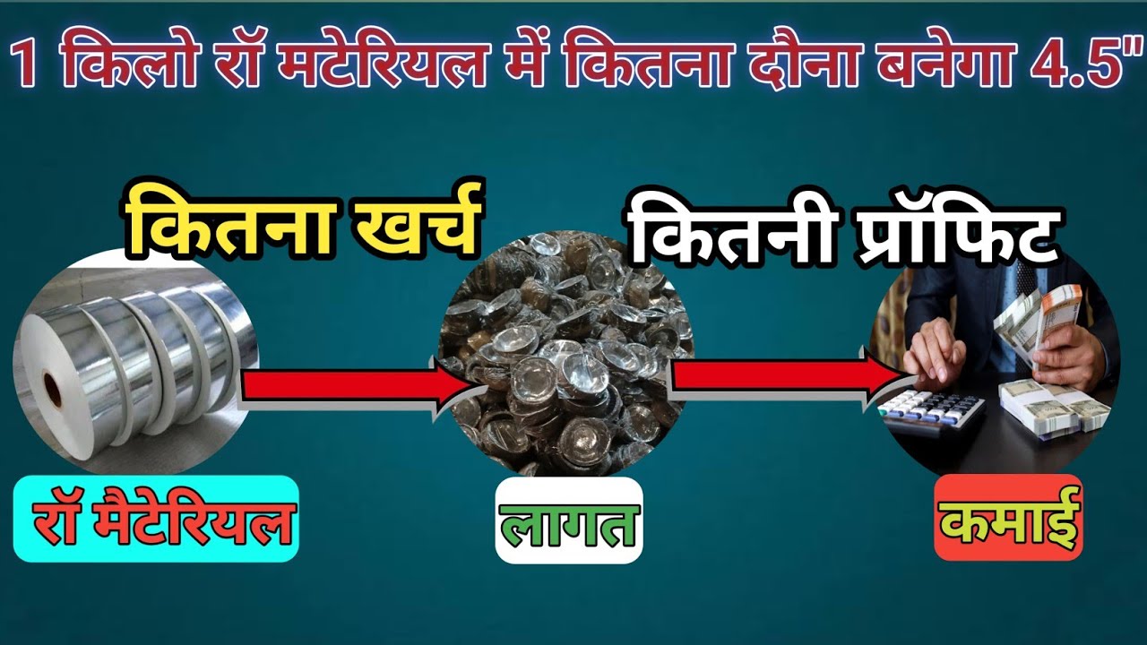 1 किलो पेपर में दोना कितना बढ़ेगा 4.5 इंची।The diameter will Dona 4.5 inches for every 1 kg of paper