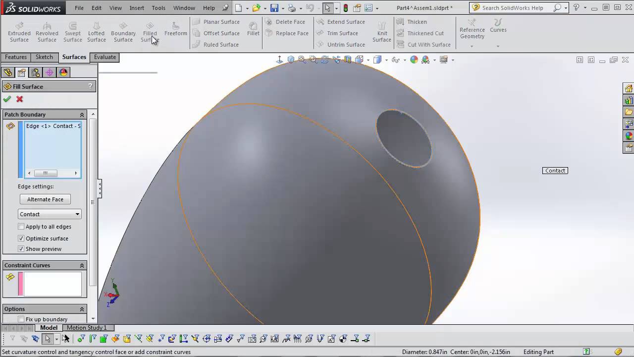 SOLIDWORKS — Как найти внутренние объемы сборок с помощью поверхностей