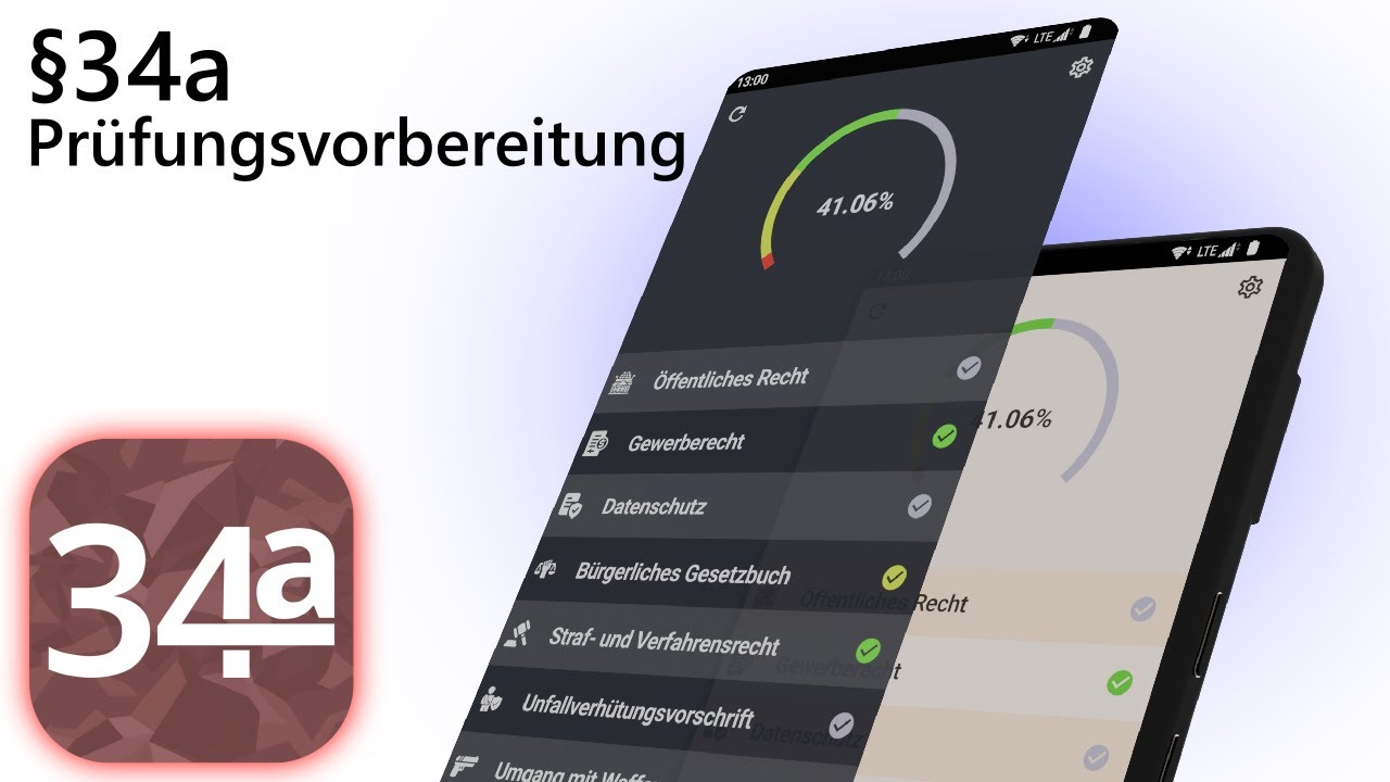 &sect;34a Sachkunde Pr&uuml;fungsvorbereitung - App Vorschau