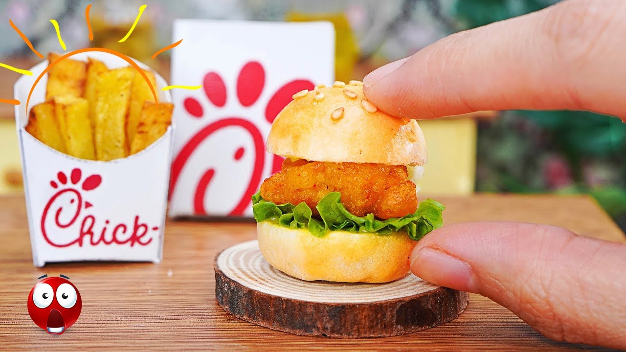 Delicious Miniature Chicken Burger | Tasty Miniature Sandwich | Amazing Burger Recipe @minifoodkey