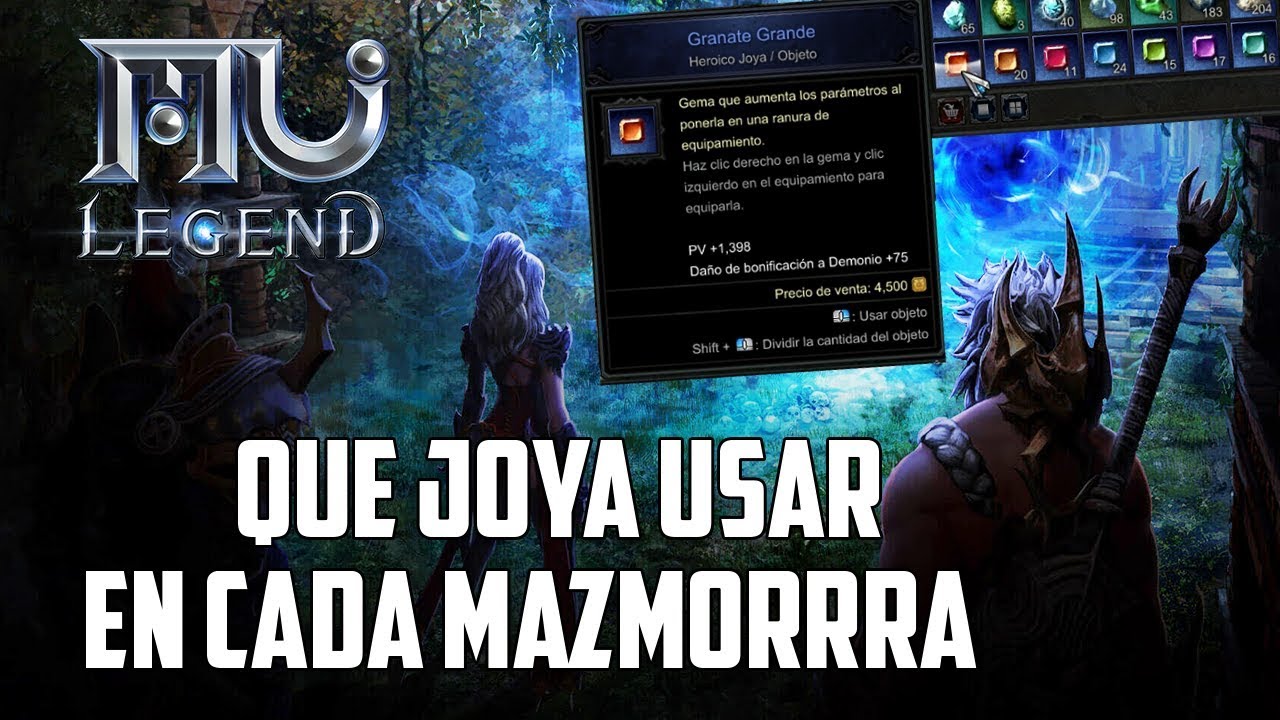 QUE JOYAS USAR EN CADA MAZMORRA Y TIPOS DE MONSTRUOS | MU LEGEND ESPAÑOL