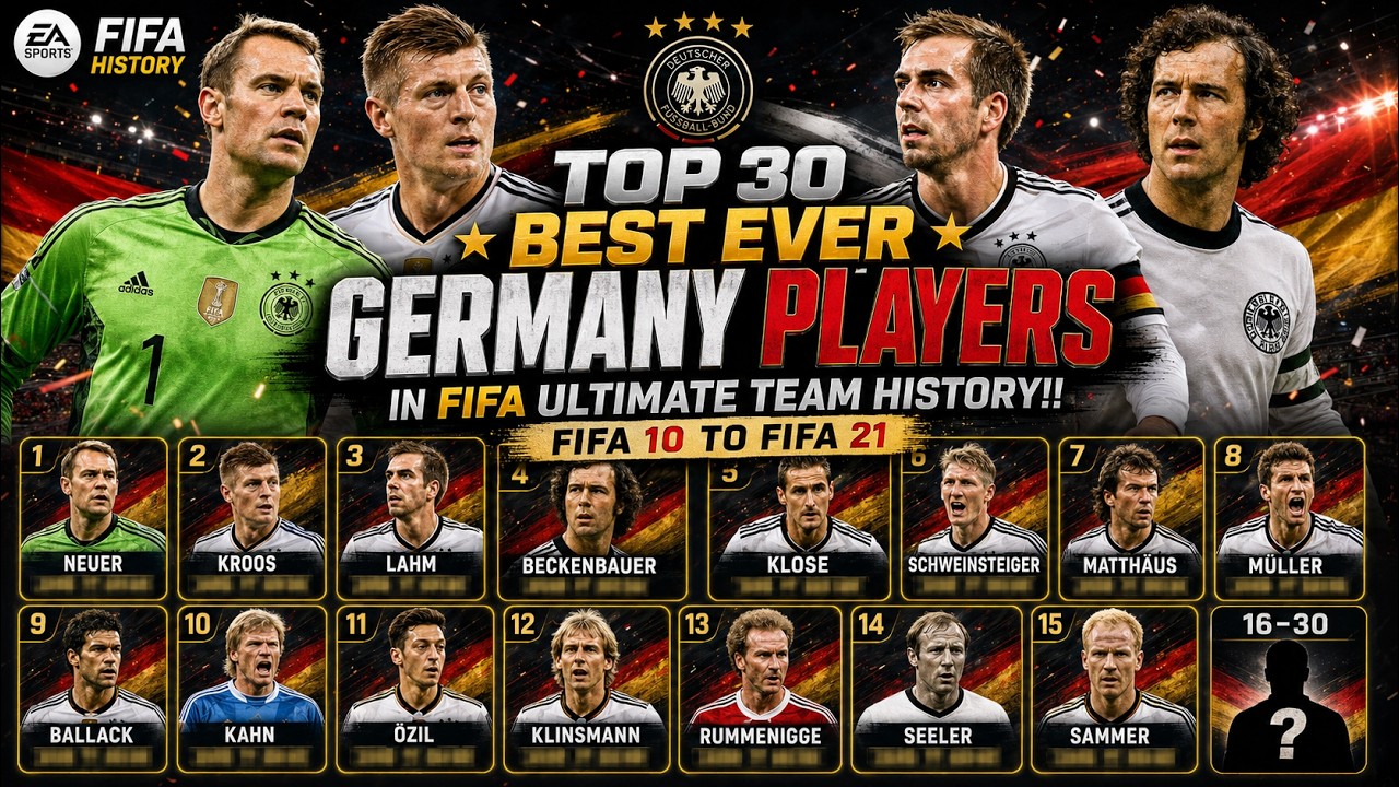 TOP 30 BEST EVER GERMANY PLAYERS IN FIFA HISTORY!! FT NEUER, KROOS, LAHM ETC