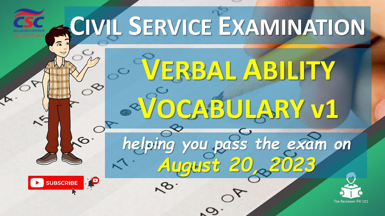 Civil Service Exam | Verbal Ability | Vocabulary |  'helping you pass the exam'