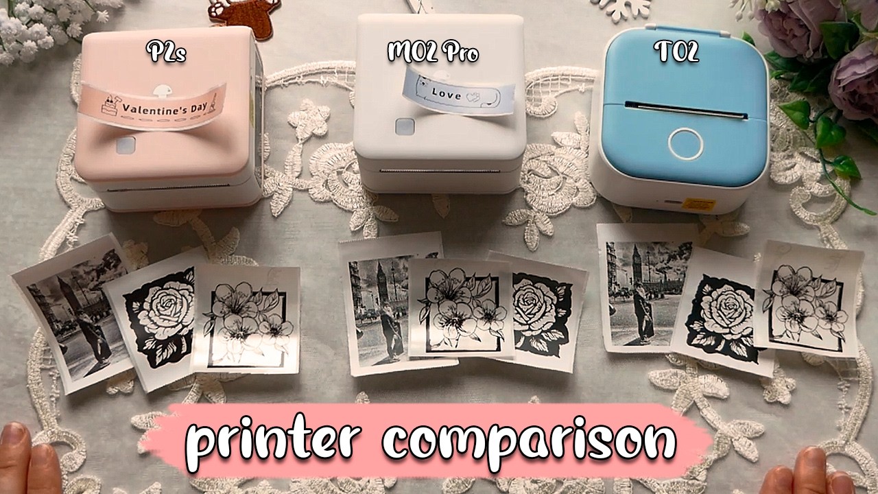 🍄Phomemo Mini Printers Comparison - P2s vs M02 pro vs T02 | 200 dpi vs 300 dpi no ink stickers