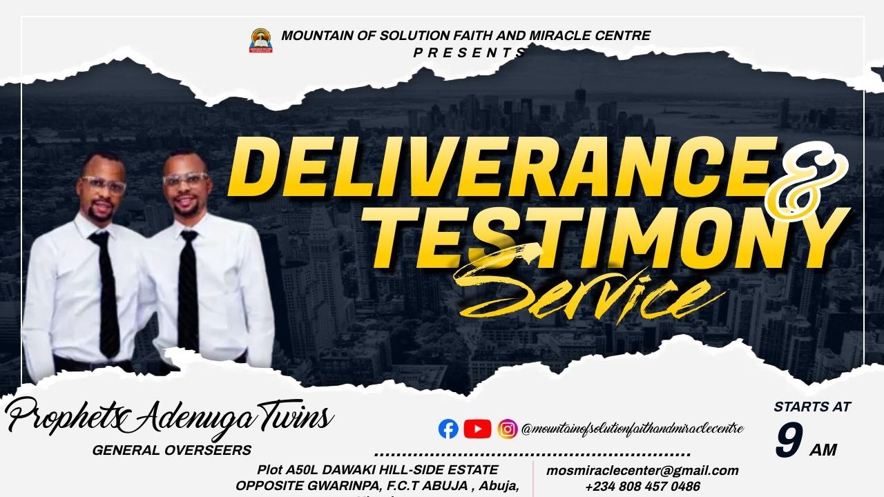WELCOME TO TODAY'S  DELIVERANCE AND TESTIMONY SERVICE ||11TH MARCH, 2026
