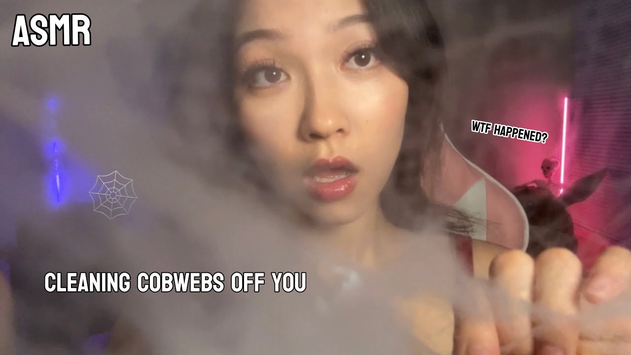 ASMR Cleaning Cobwebs Off You 🕸️ Mouth Sounds, Visuals, Personal Attention 🤍