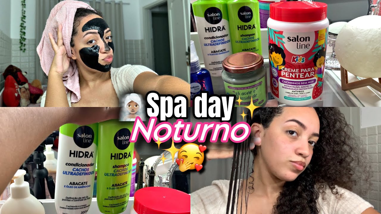 SPA DAY NOTURNO ✨🌙❤️ #salonlinebrasil #spaday #cabelocacheados