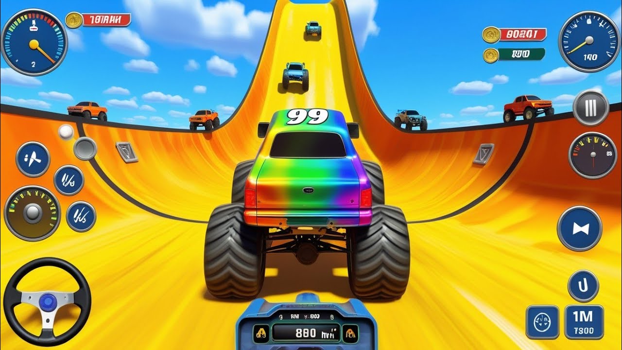 Monster Truck Mega Ramp Impossible Driver – Mega Ramp Car Stunt Master Simulator – Android Gameplay 